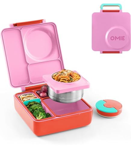 Amazon | OmieBox 弁当ランチボックス 断熱魔法瓶付き 子供用 Meadow